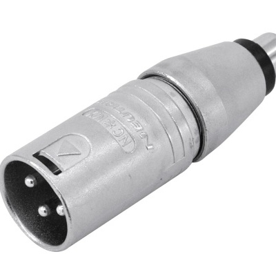 Conector XLR metalizado com três pinos
