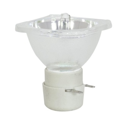 Lâmpada halogénea com corpo em vidro transparente e base branca