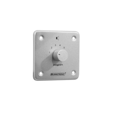 Painel de controlo cinza com botão rotativo e números