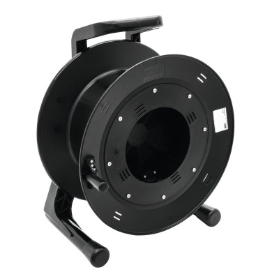 Carretel de cabo elétrico preto com suporte e alça