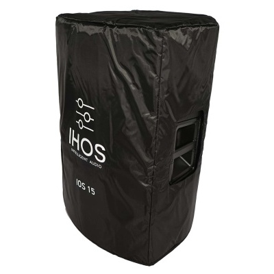 Capa preta para coluna de som IHOS com texto branco e alça lateral