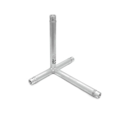 Chave de trinco metálica prateada com três braços