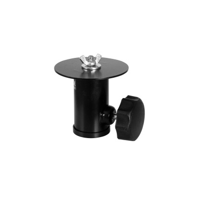 Peça metálica preta com botão de aperto e alavanca de ajuste