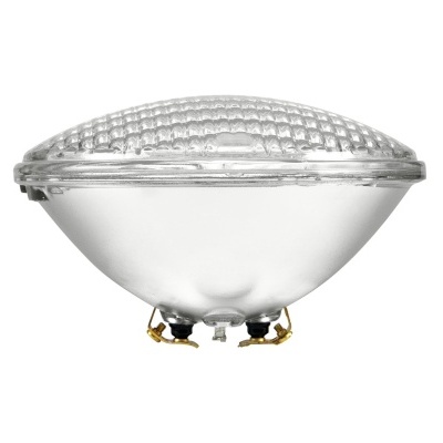 Lâmpada de halogéneo com vidro transparente e base metálica