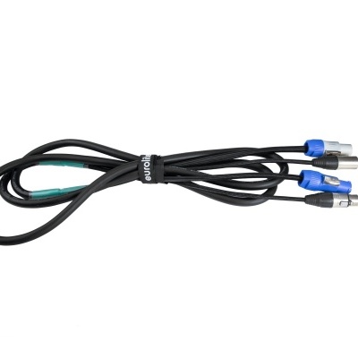 Cabo audio preto com ligações XLR e velcro audiólogo