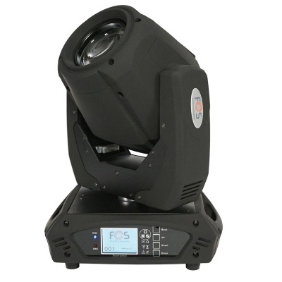 Luz profissional móvel preta com visor digital e lente circular