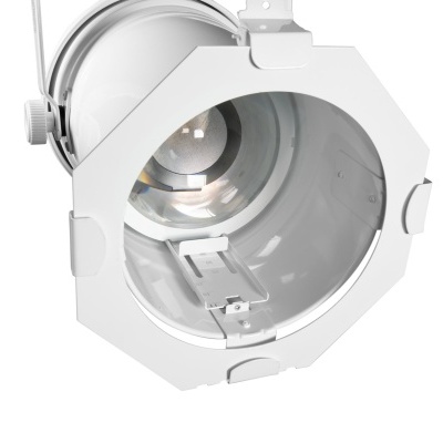 Luminária branca de estúdio fotográfico com vidro frontal transparente