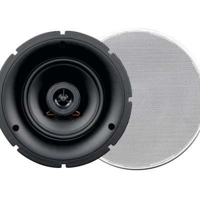 Coluna teto redonda preta com grelha branca removível