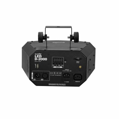 Luz LED profissional D-2000 preta com visor digital e alça