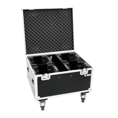 Estojo transportador rígido preto com interior em espuma e rodas