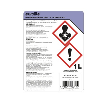 Etiqueta de fluido para máquina de fumo eurolite 1 litro com símbolos de perigo