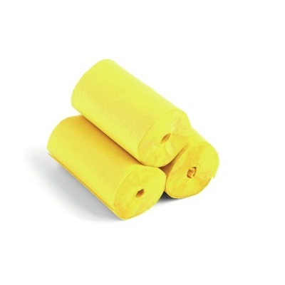 Três rolos de sacos plásticos amarelos