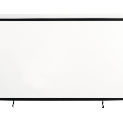 ecrã de projeção branco rectangular com bordas pretas