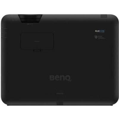 Tablet preto BenQ com texto e tampa de acesso na parte traseira