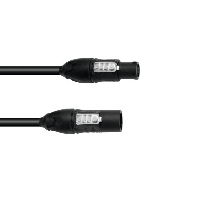 Cabo preto com conectores XLR em fundo branco