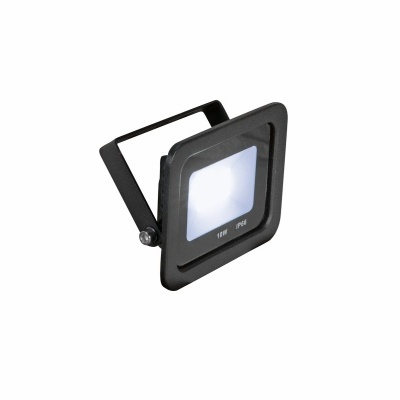 Refletor LED quadrado preto com suporte ajustável