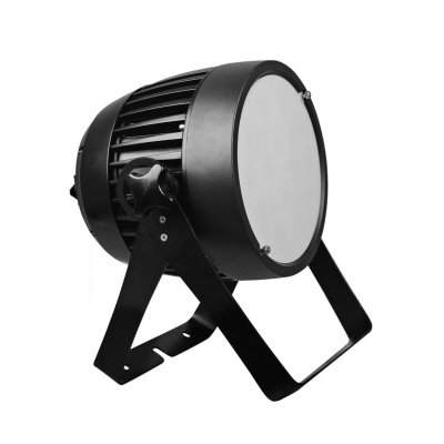 Refletor circular preto com suporte ajustável e parte frontal branca