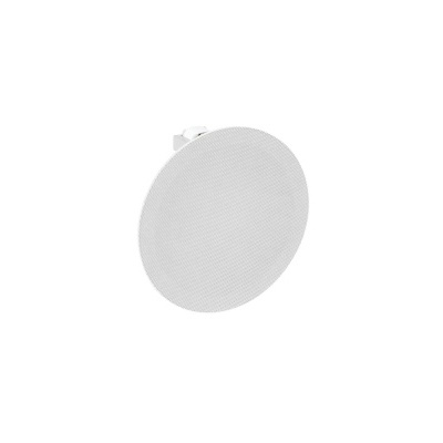 Coluna de som embutida redonda branca com grelha perfurada
