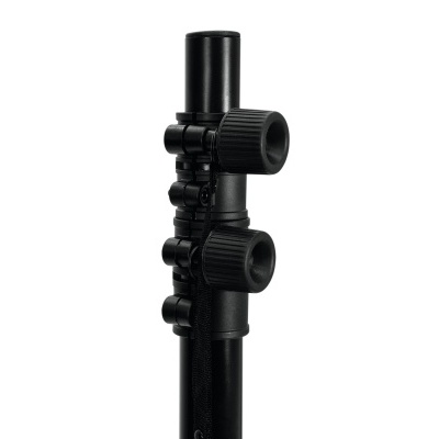 Suporte preto com botões ajustáveis