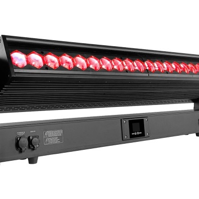 Iluminação LED preta com 18 diodos vermelhos e ecrã digital