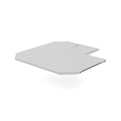 Porta-documentos dobrável cinzento claro com fecho magnético