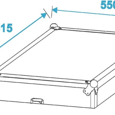 desenho técnico de móvel retangular com medidas