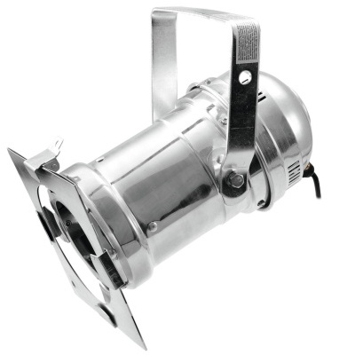 Projetor de luz profissional em metal cromado com suporte ajustável