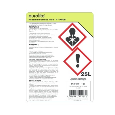 Rótulo de produto químico Eurolite Nebelfluid Smoke Fluid - P - PROFI com símbolos de perigo