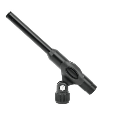 Microfone condenser preto com suporte de metal ajustável