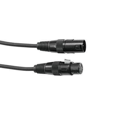 Cabo preto com conectores XLR de 3 pinos