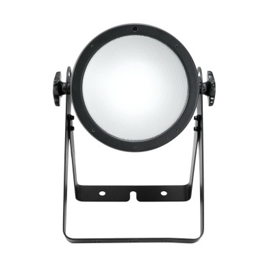 Refletor redondo metálico preto com vidro branco fosco