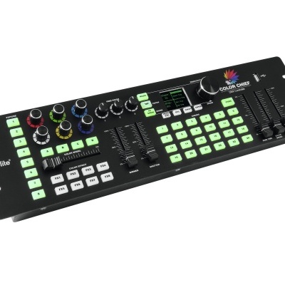 Mesa de controlo Eurolite COLOR CUBE 192-2 preta com botões verdes e coloridos