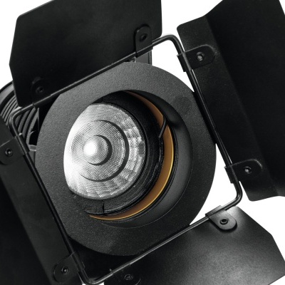 Luz de estúdio profissional preta com barndoor e refletor de vidro