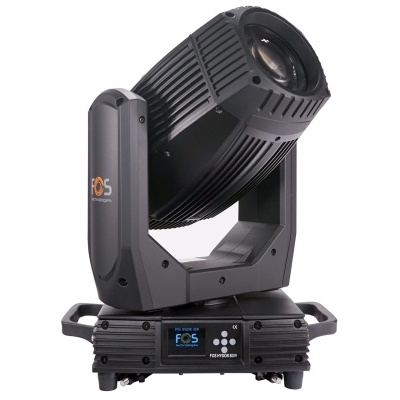 Luz profissional móvel preta com lente grande e base retangular