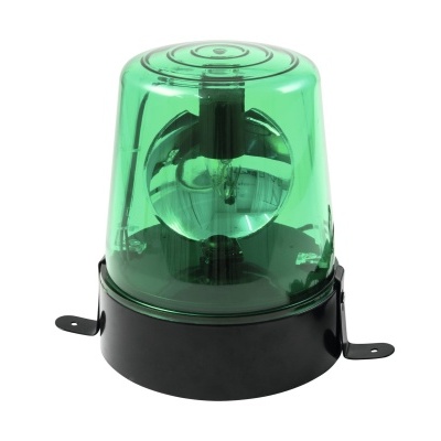 Luz de sinalização verde com base preta e suporte de fixação