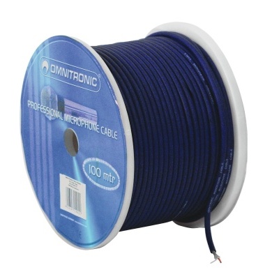 Rolo de cabo profissional para microfone Omnitronic azul escuro