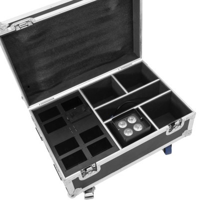 Mala preta de transporte com compartimentos e LEDs