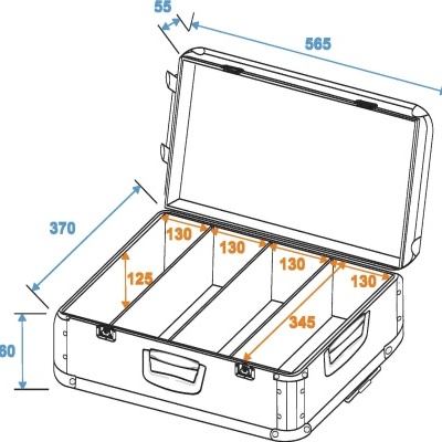 Mala rígida cinza claro com divisórias internas e alças