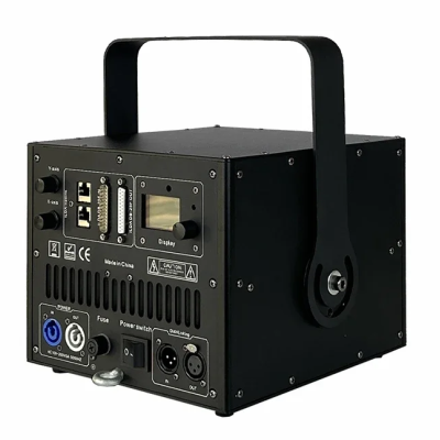 Dispositivo electrónico preto com pega e várias portas e botões