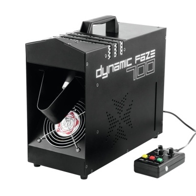 Máquina de fumos preta Dynamic FAZE 700 com painel de controlo