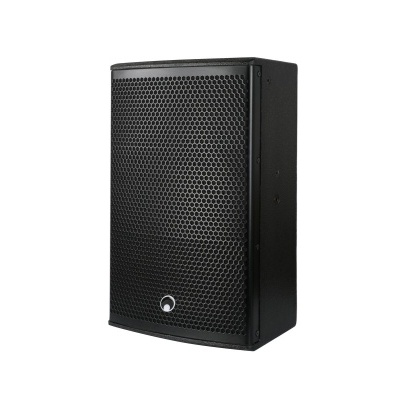 coluna de som preta com grelha hexagonal