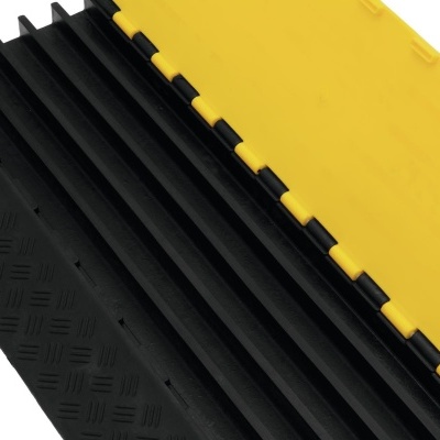 Organizador de cabos de plástico amarelo e preto