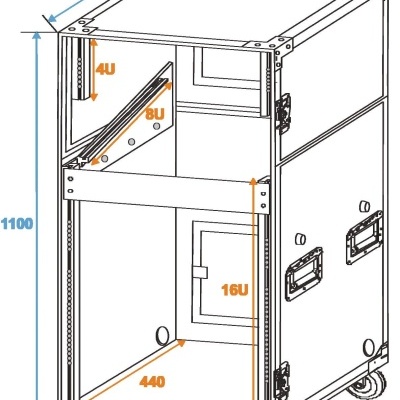 Carrinho metálico preto para transporte com rodas e medidas indicadas