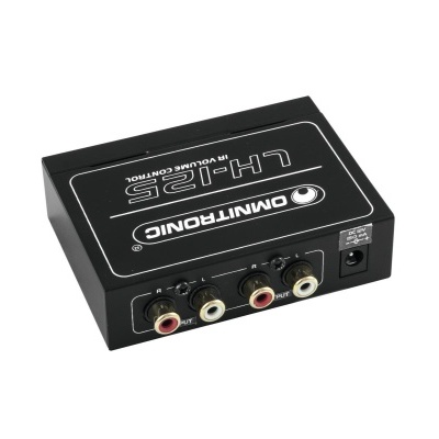 Conversor de áudio Omnitronic LH-125 preto com conetores RCA