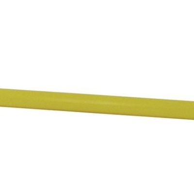 Barra amarela comprida com extremidades metálicas e peça garra metálica