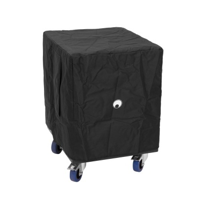 Proteção preta para equipamento com rodas azuis