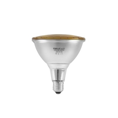 Lâmpada LED PAR30 prateada com parte superior dourada e base E27