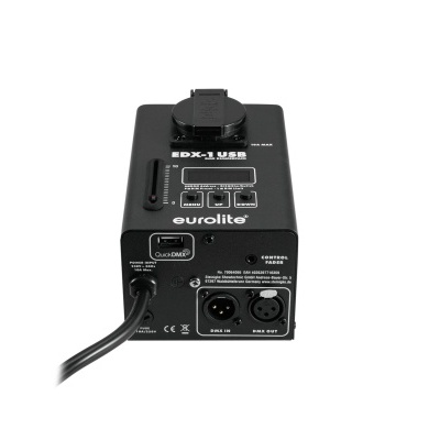 Fonte de alimentação Eurolite BDX-1 USB preta com botões e entradas XLR