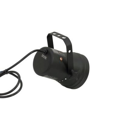 Projetor de luz preto com suporte e cabo