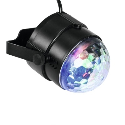 Luz de efeito discoteca preta com cúpula facetada colorida